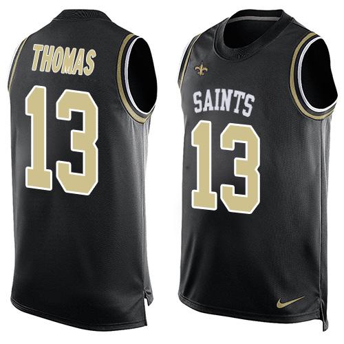 Nike Saints #13 Michael Thomas Black Team Color Men's Stitched NFL Limited Tank Top Jersey - Click Image to Close